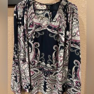 Banana Republic Blue Patterned Blouse
